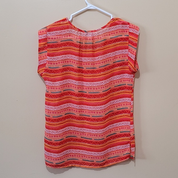 Charming Charlie Sheer Patterned Sleeveless Top - Picture 4 of 4